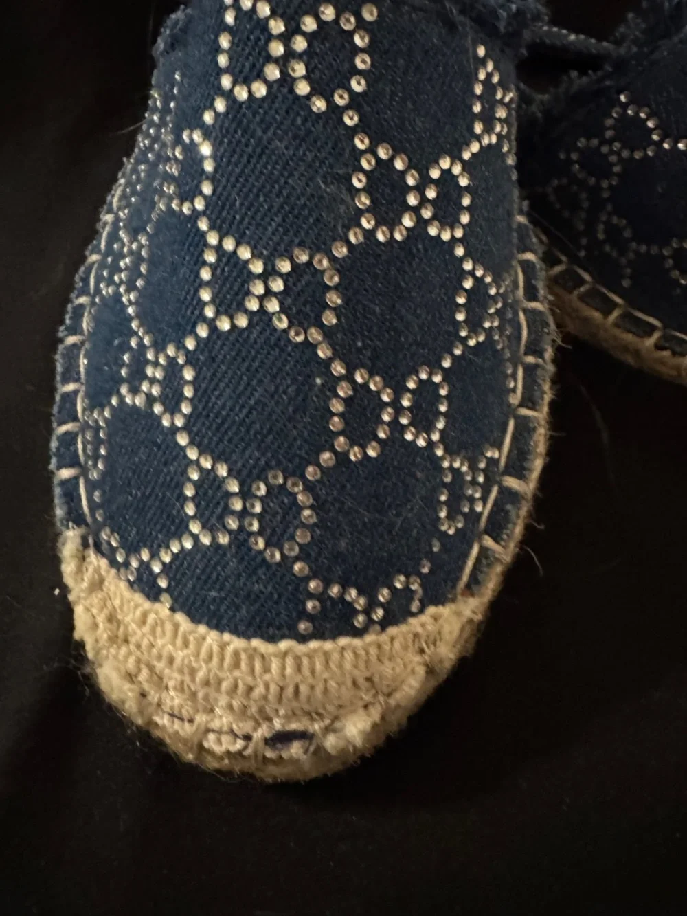 Denim and Rhinestone Espadrilles size 8